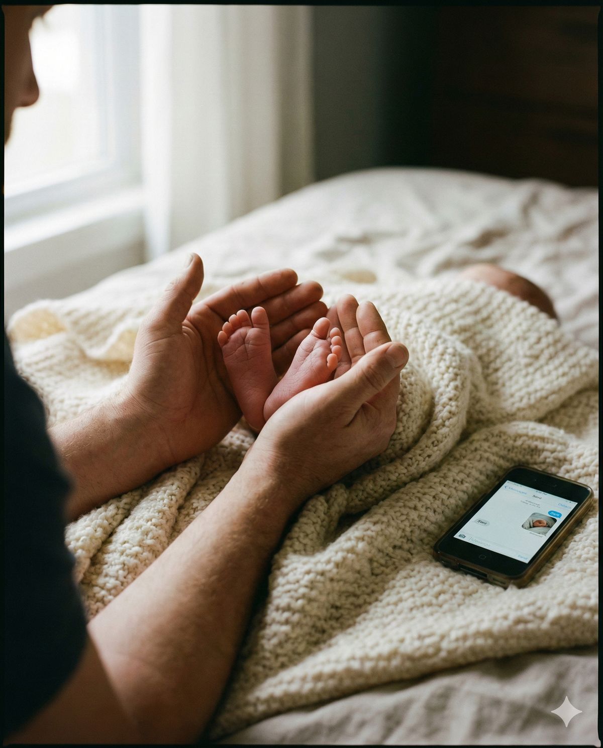 Grandparent viewing family updates on a phone