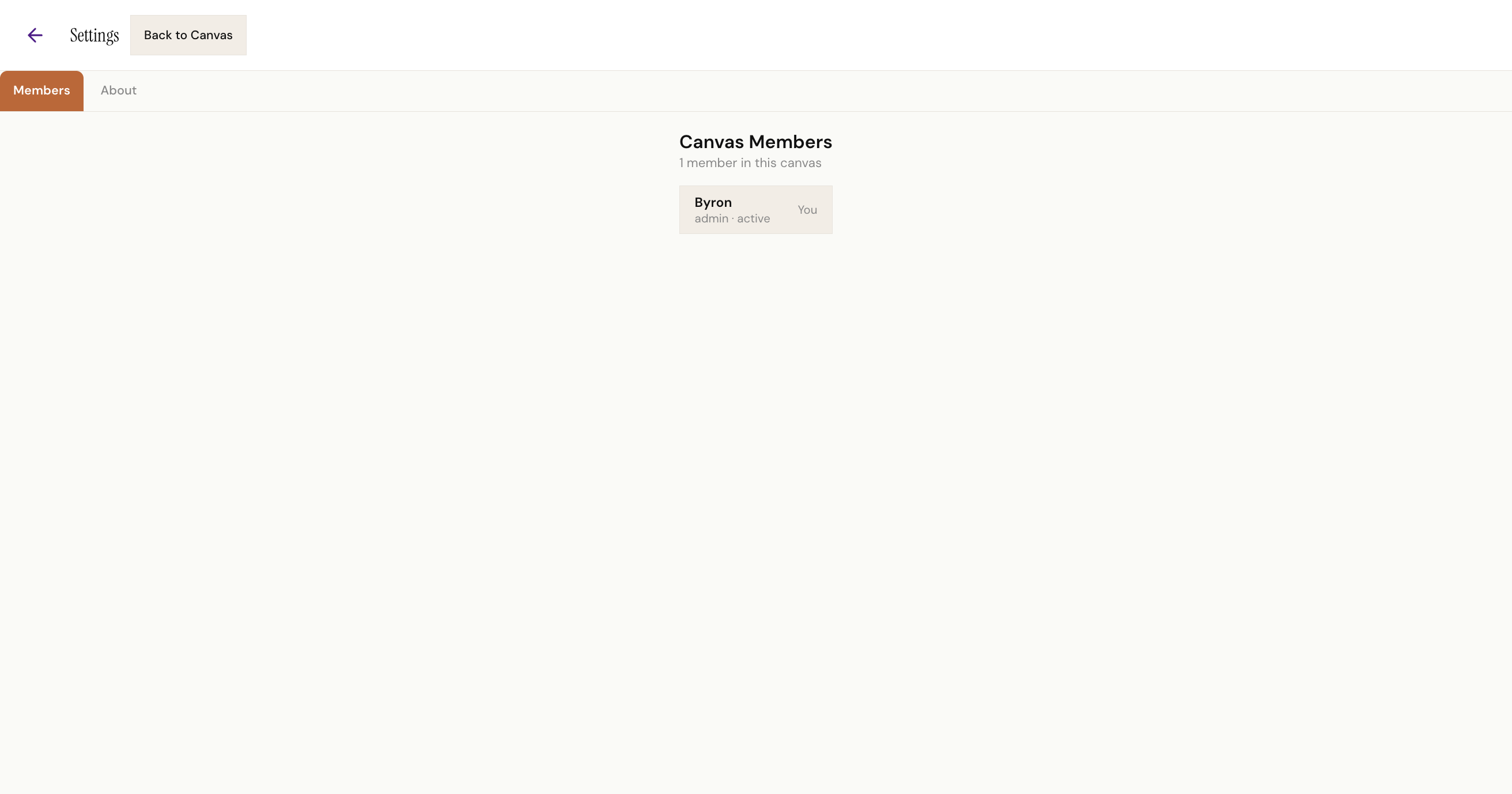 WeCanvas member settings showing invite-only controls